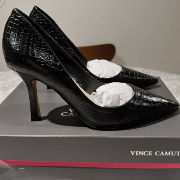 Vince Camuto Avaden Black Crocodile Pumps, 7 - Picture 7 of 12